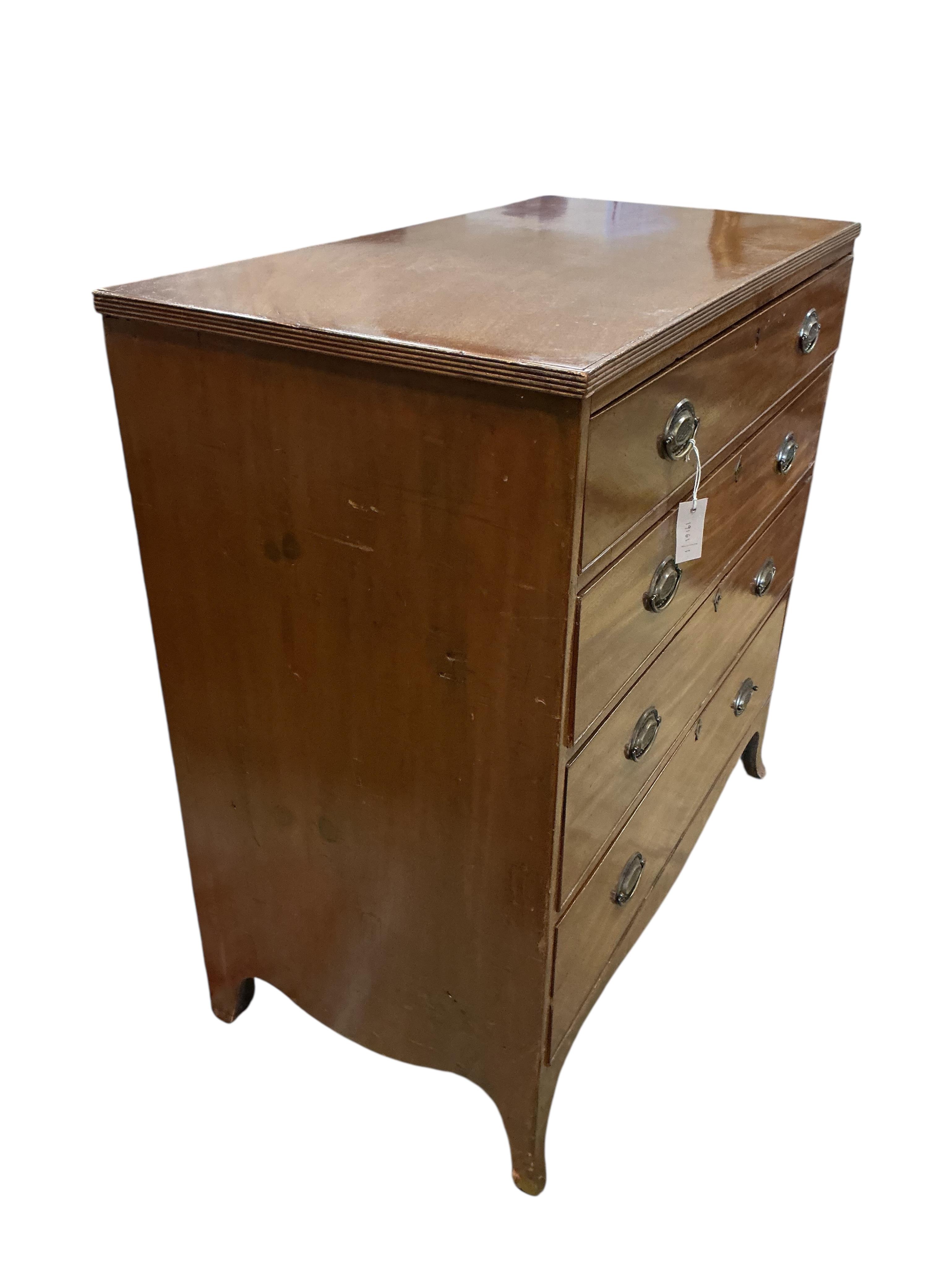 A Regency mahogany chest, width 100cm, depth 52cm, height 101cm